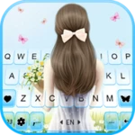 bowknot girl keyboard backgrou android application logo